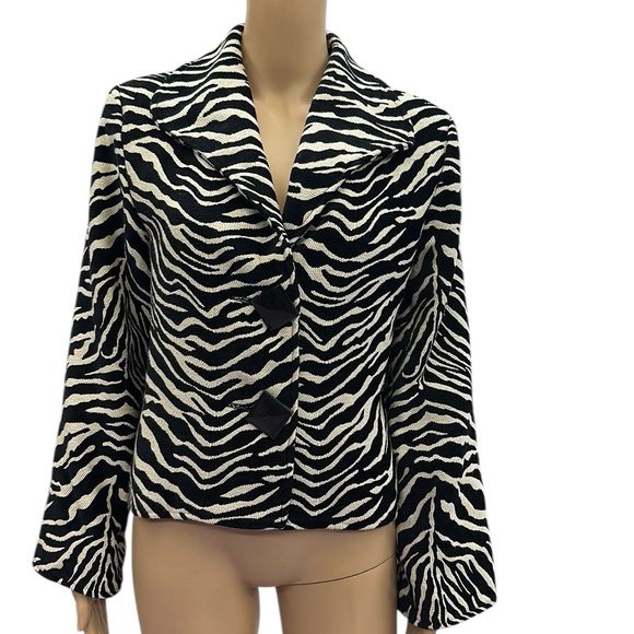 Vintage Painted Pony Zebra Animal Print Collared Button Up Jacket Womens Small - Picture 3 of 12